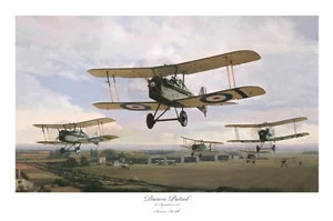 DAWN PATROL SE5A WW1 BRITISH FIGHTER PRINT ARTIST SIGNED LTD ED McCUDDEN ACE - Picture 1 of 2