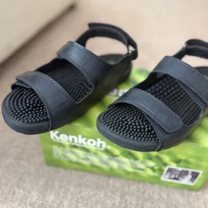 Women’s kenkoh strappy therapeutic massage Black Sandals supportive sz 7 - Picture 1 of 5