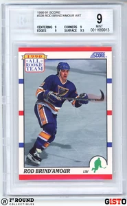 Rod Brind'Amour BGS 9: 1990-91 Score All Rookie Team Gisto - Picture 1 of 4