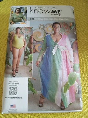 Know Me R11890 Women's one piece swimsuit and cover up Sz 28W-38W UNCUT - Image 1 of 2