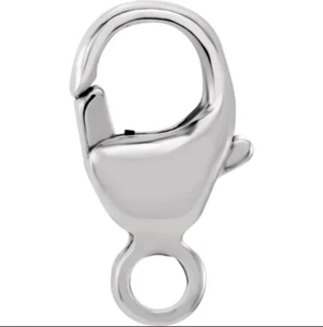 Cierre de gatillo de cadena de langosta de diseñador de lujo de oro blanco macizo de 13 mm 14 k HECHO EN EE. UU. - Imagen 1 de 3