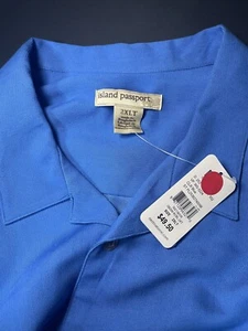 Island Passport Destination XL Men's Button Down Size 2XLT Blue NWT $49.50 - Picture 1 of 3