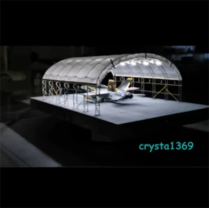 1:72 Military Airport Tarmac Model with Metal Shed LED Light on Aircraft Apron - Picture 1 of 20