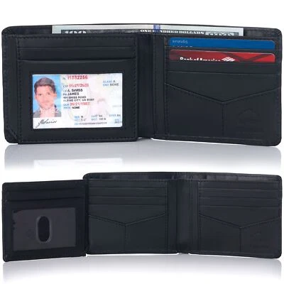 Alpine Swiss RFID Mens Wallet Deluxe Capacity Hybrid Bifold Flipout ID Window - Image 1 of 4