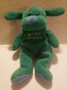 Mary Meyer I Heart Junior Girl Scouts 1997 cane cucciolo verde 8" sacchetto fagiolo peluche - Foto 1 di 4