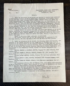 Canal de Panamá Órdenes Especiales Ejército 1934 Hospital Corozal Insane Fort Davis Amador - Imagen 1 de 6