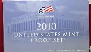 2010 U.S. Mint Clad Proof Set - Original Box & COA - 14 Coins - SF- FREE SHIP - Picture 1 of 8