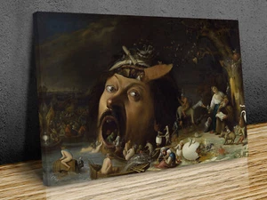 Die Versuchung des heiligen Antonius von Joos van Craesbeeck montierter Leinwanddruck - Bild 1 von 9