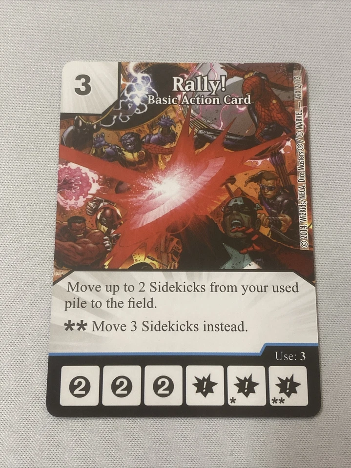 RALLY! * TARJETA DE ACCIÓN BÁSICA PROMOCIÓN OPERACIONAL Marvel Dice Masters Wizkids Foto 1 de 1