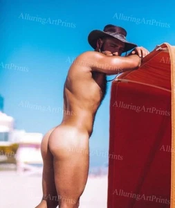 Modelo masculino desnudo impresión fotográfica musculoso guapo atleta sin camisa trozos bollos -UU1424 - Imagen 1 de 1