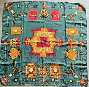 Foulard/Carré/Shawl★Foulard Italy ★soie -hand rolled-57g★Silk SCARF schal TTBE - Imagen 1 de 9
