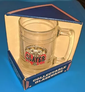 SLAYER HORNS LOGO, BEER STEIN 15oz MUG PEWTER EMBLEM NEW - Picture 1 of 2