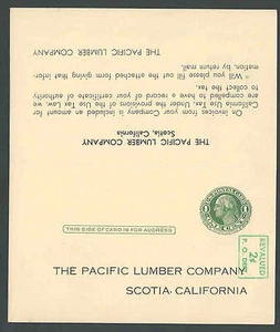 Ca 1952 PC Mint Pr Unfolded UY14 Requests Confirmation Of Calif Use Tax Waiver - Picture 1 of 2