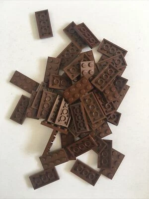 New LEGO 50 pc Lot 2x4 pieces Brown Plates Blocks Bricks - Image 1 of 2
