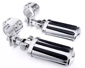Chrome Highway Pegs 32mm Drop Underrest Footrest Set for Harley-Davidson Flatstream - Picture 1 of 5