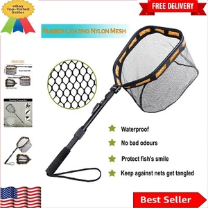 Rubber Coated Floating Fishing Net - Compact & Lightweight for Easy Catch & R... - Picture 1 of 10