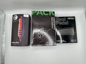 Wormhole Tattoo Pen Kit Rotary Tattoo Machine Kit Power Supply Cartridge Needles - Picture 1 of 7