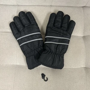 Men's Gloves By Tru Fit, One Size, Black, Reflective Strip, Insulated - Picture 1 of 7