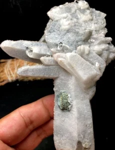 209g 1pc NEW Unique skeletal Elestial QUARTZ Crystal Point Inner Mongolia o863 - Picture 1 of 6