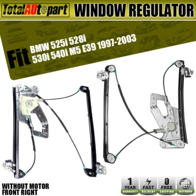 2x Power Window Regulators W/o Motor for BMW E39 M5 525i 530i Front Left & Right - Image 1 of 4