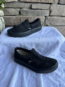 Vans Kids Slip On Shoes Black on Black Size 13.5- BA2 - Picture 1 of 12