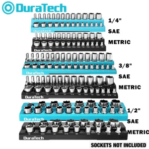 DURATECH 2PCS Magnetic Socket Organizer 3/8"/1/4"/1/2" Socket Holders SAE Metric - Picture 1 of 30