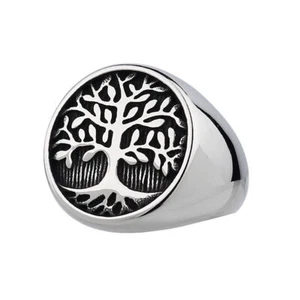 Irish Celtic Ring Lebensbaum Band S Herrenschmuck - Bild 1 von 8