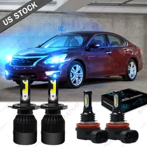 4x 8000K H4 LED Headlight +H11 Fog Light Combo Kit For 2007-2018 Nissan Altima - Picture 1 of 12