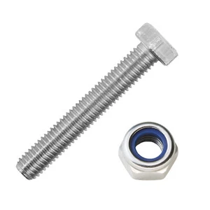 Sechskantschrauben & Sicherungsmuttern mit Polyamidklemmteil - Edelstahl A2 - Picture 1 of 7