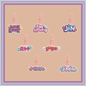 Kpop Jungkook Taehyung Jin Jimin Name Acrylic Keychain Keyring Cute - Picture 1 of 9