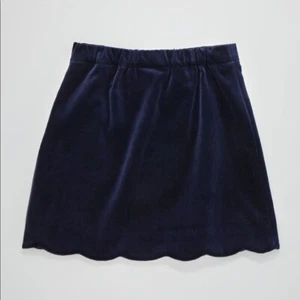 $125 NEW Oscar de la Renta Girls Navy Blue Scalloped Hem Velvet Skirt Cotton 4 Y - Picture 1 of 10