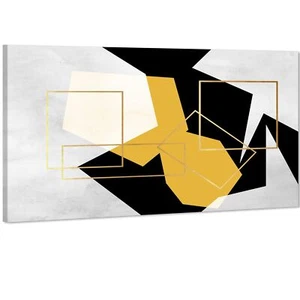 Mustard Yellow Black Geometric Canvas Art Pictures - Picture 1 of 55