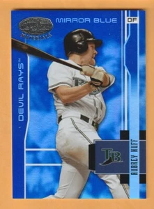 Aubrey Huff Tampa Bay Rays 2003 hoja materiales certificados azul #181/50 11 años - Imagen 1 de 2
