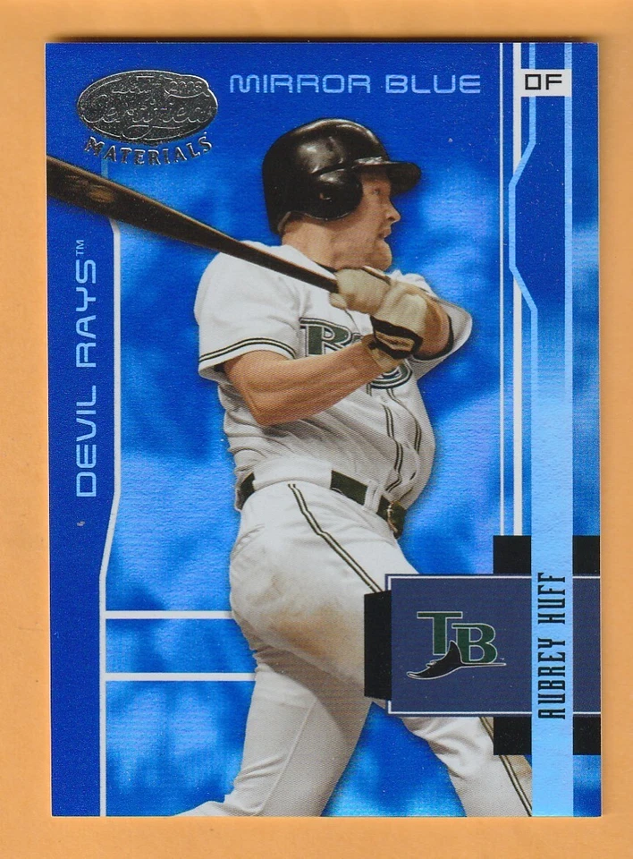 Aubrey Huff Tampa Bay Rays 2003 Leaf Certified Materials Blue #181 /50 11Y - Image 1 of 2