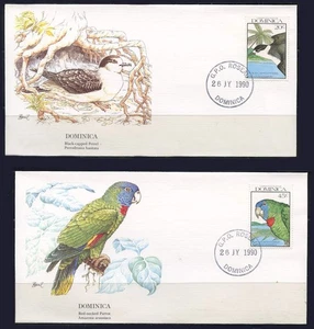 Dominica: 1990 Native Birds Audubon Society First Day Covers - Picture 1 of 1