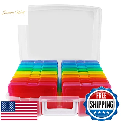Caja de almacenamiento de fotos 4x6 novelinks, 16 estuches, para 1600 fotos, multicolor Foto 1 de 4