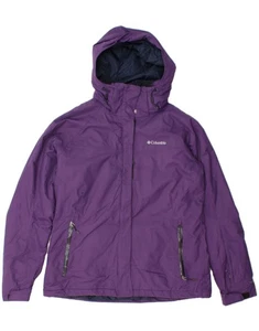 COLUMBIA Womens Omni-Heat Hooded Windbreaker Jacket UK 16 Large Purple RY11 - Picture 1 of 5