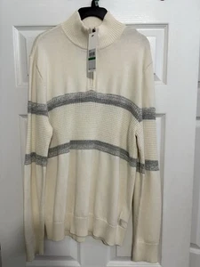 Calvin Klein Mens Cream white modern stretch Size L Embossed Sweatshirt - Picture 1 of 2