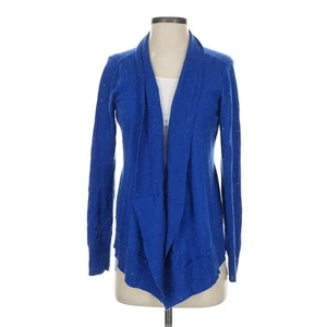 Eileen Fisher 100% Merinowolle Strickjacke vorne offen blau Größe S blau - Bild 1 von 5