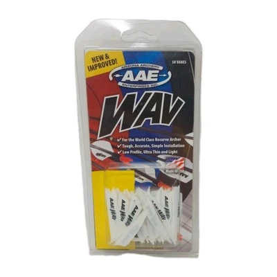 AAE Wav Recurve Vanes: 2" White: 50 Pack: 1.7 Grains: New - Image 1 of 3