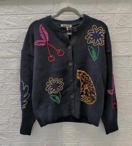 Nuevo Cárdigan Boden Natalie Bordado Azul Marino Talla S - Imagen 1 de 7