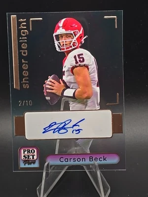 2023 Pro Set Pure Carson Beck Sheer Delight AUTO Georgia 2/10  - Image 1 of 2