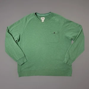 LL Bean Sweatshirt Herren Strick Rundhals bequem grün Brusttasche XL - Bild 1 von 9