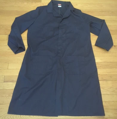Red Kap Lab Coat 46 Rg Navy Blue Exterior Pockets work wear - Image 1 of 4