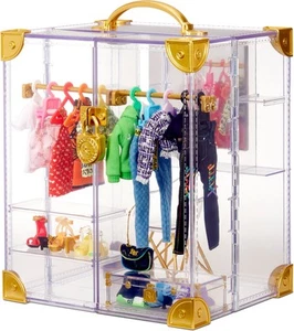 Deluxe Fashion Closet for 400+ Looks. Portable Clear Acrylic Playset Features... - Picture 1 of 9