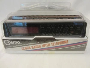 Vintage Cosmo FM/AM Electronic Digital Alarm Clock Radio Telephone CRT6022 NIB - Picture 1 of 6
