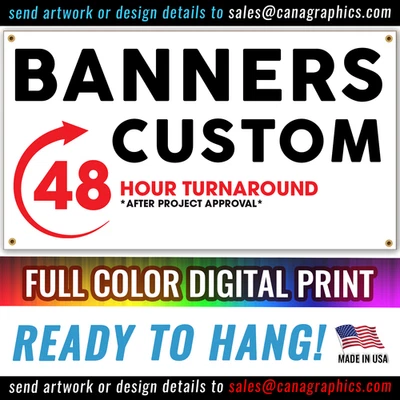 Custom Banner Sign - Quality Digital Print  - Design Tool - Fast  Production - Image 1 of 4