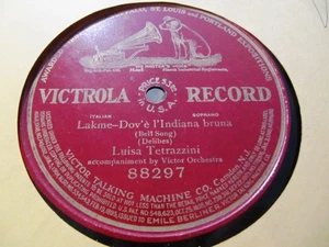 1913 LUISA TETRAZZINI Coloratura Take 1 LAKME Dov'e INDIANA BRUNA VICTOR 88297 - Picture 1 of 1