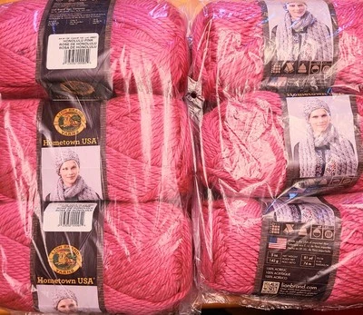 Lion Brand Hometown USA Super Bulky Yarn 5ozea - 6 Skein Sealed Honolulu Pink. - Image 1 of 4
