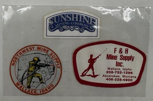 Vintage lot 3 Idaho Mining Hard Hat Stickers: Sunshine, Northwest, F & H Mine - Picture 1 of 4